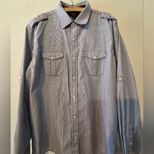 Age of Wisdom long sleeve Snap Gray Red Stitched Cotton Poly Travel Leisure